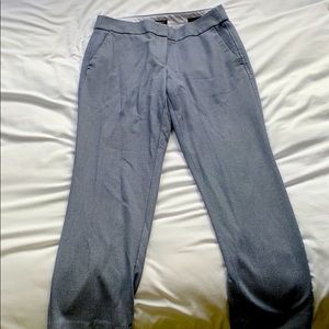 Loft navy patterned cropped work pants